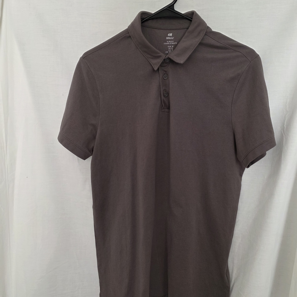 H&M Men's Charcoal Polo Shirt